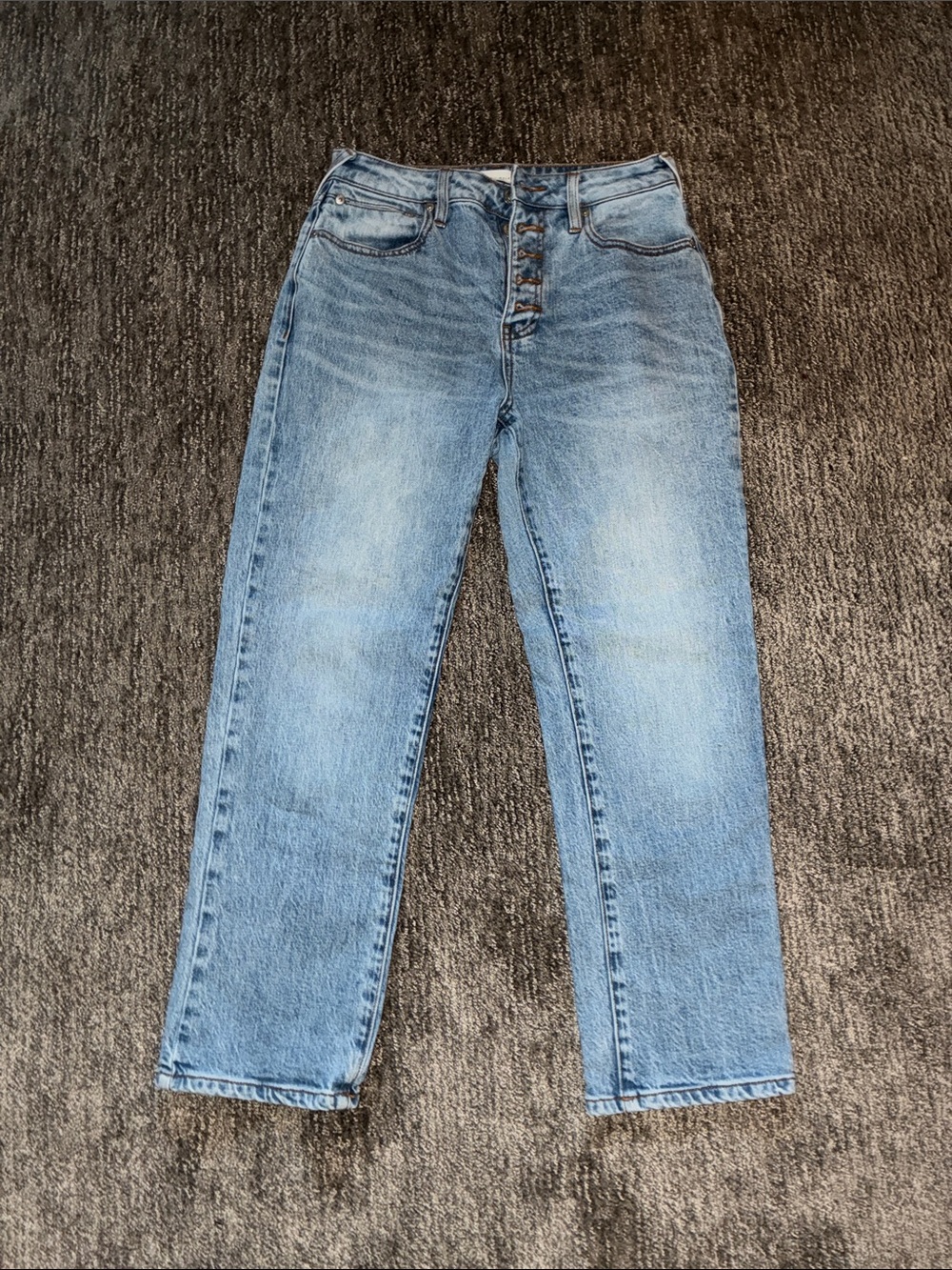 High-Rise Light Blue Ankle Jeans